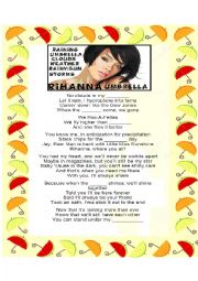 ITS RAINING!- LISTENING ACTIVITY W/RIHANNA