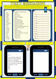 English Worksheet: Text Messaging  - acronyms and symbols