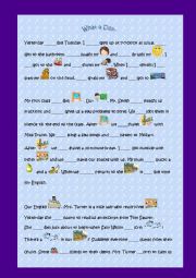 English Worksheet: What a Day!