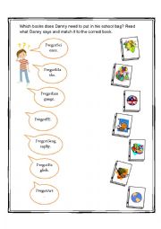 English Worksheet: School Subjects Matching