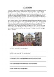 English Worksheet: San Fermn