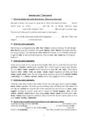 English Worksheet: Remedialwork for 7th form 3rd tremester ( part 6 )