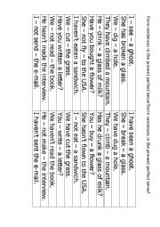 English Worksheet: present perfect