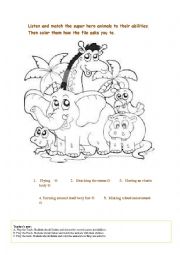 English Worksheet: Hero animals abilities