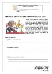 English Worksheet: About Dr. Seuss