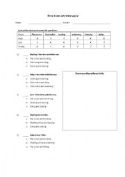 English Worksheet: free time activities