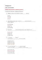 English Worksheet: grammar