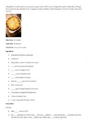 English Worksheet: Cottage pie recipe