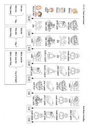 English Worksheet: I (he/she) was eating fruit / Was I (he/she) eating fruit?