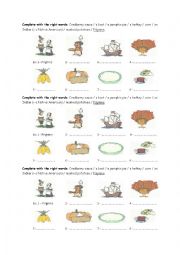 English Worksheet: Thanksgiving vocabulary worksheet 