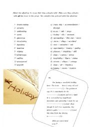 English Worksheet: Holiday collocations