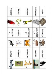 English Worksheet: Animals Flash cards