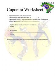 English Worksheet: Capoeira Worksheet