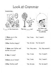 English Worksheet: Was Were Questions
