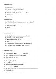 English Worksheet: cONVERSATIONS