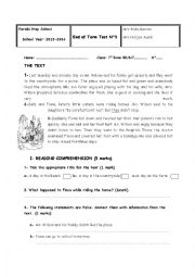 English Worksheet: end of term test n 3