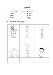 English Worksheet: Adjectives