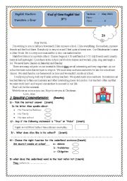 English Worksheet: End-of term tes N3