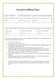 English Worksheet: Second Conditional Hunt
