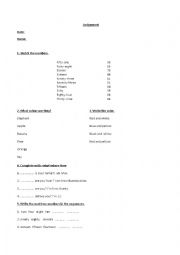 English Worksheet: Colors and numbers