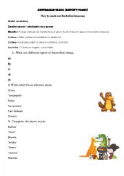 English Worksheet: Australian slang