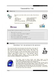 English Worksheet: Time Table