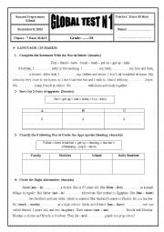 English Worksheet: Global Test 