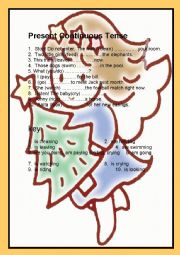 English Worksheet: present  continuous