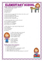 English Worksheet: Elementary school