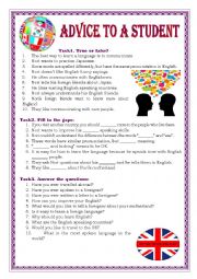 English Worksheet: Advice to a student
