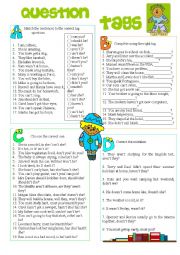 English Worksheet: Tag Questions Review