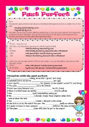 English Worksheet: PAST PERFECT