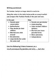 English Worksheet: tunisian family