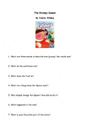 English Worksheet: The Grumpy Queen