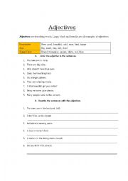 Adjectives Worksheet