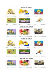 English Worksheet: Present continuous worksheet - the Simpsons 