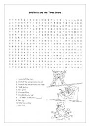 Goldilocks and the Three Bears word search 2