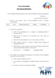 English Worksheet: International Marketing