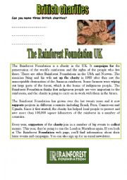 English Worksheet: the rainforest foundation