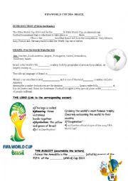 English Worksheet: Fifa world cup 2014 Brazil