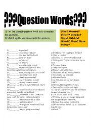 English Worksheet: Question Words