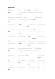 English Worksheet: Irregular Verbs