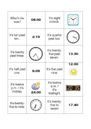 English Worksheet: British time - domino