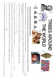 English Worksheet: TRIBES AROUND THE WORLD