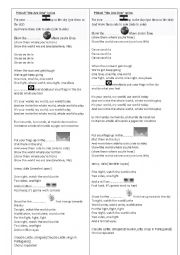 English Worksheet: WORLD CUP SONG