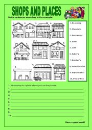 English Worksheet: Shops and Places:2