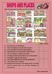 English Worksheet: Shops and Places:3