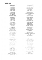 English Worksheet: Toms Diner- song worksheet