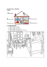 English Worksheet:  parts of the house