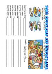 English Worksheet: FOOD. COUNTABLE AND UNCOUNTABLE